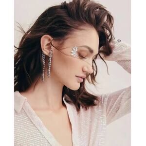 Free People Judy Pearl Ear Chain NWT Rhinestones & Pearls Ear Cuff Ear Party